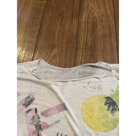 Vintage 80s 90s Speed Limit Seventy Single Stitch White AOP Beach Cut Tshirt XL - Picture 4 of 7